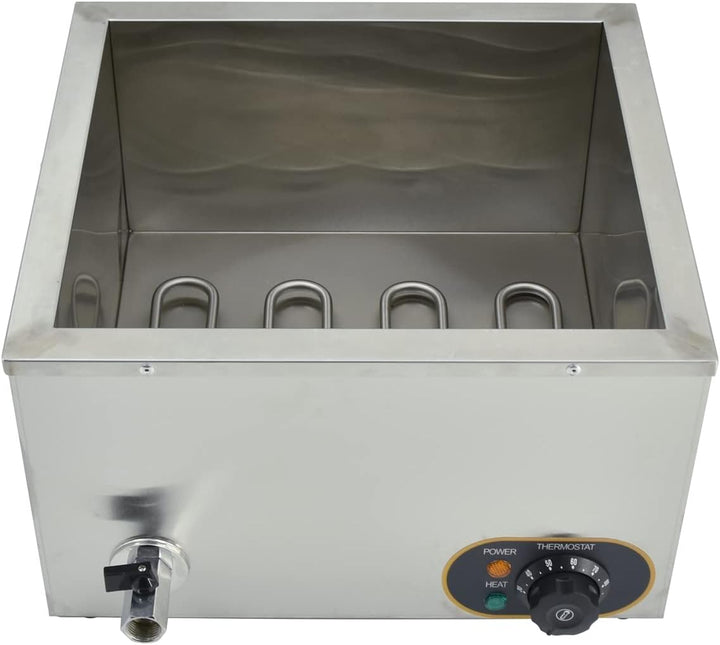 Elektrische Speisenwärmer Bain Marie Gastro GN-Behältern 1/3 * 2 Warmhalter Edelstahl mit Ablaufhahn