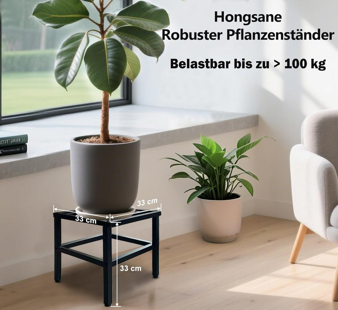 Metall Pflanzenständer Outdoor,33cm Schwarz Schwerlast Blumenständer Blumenhocker für drinnen und dr