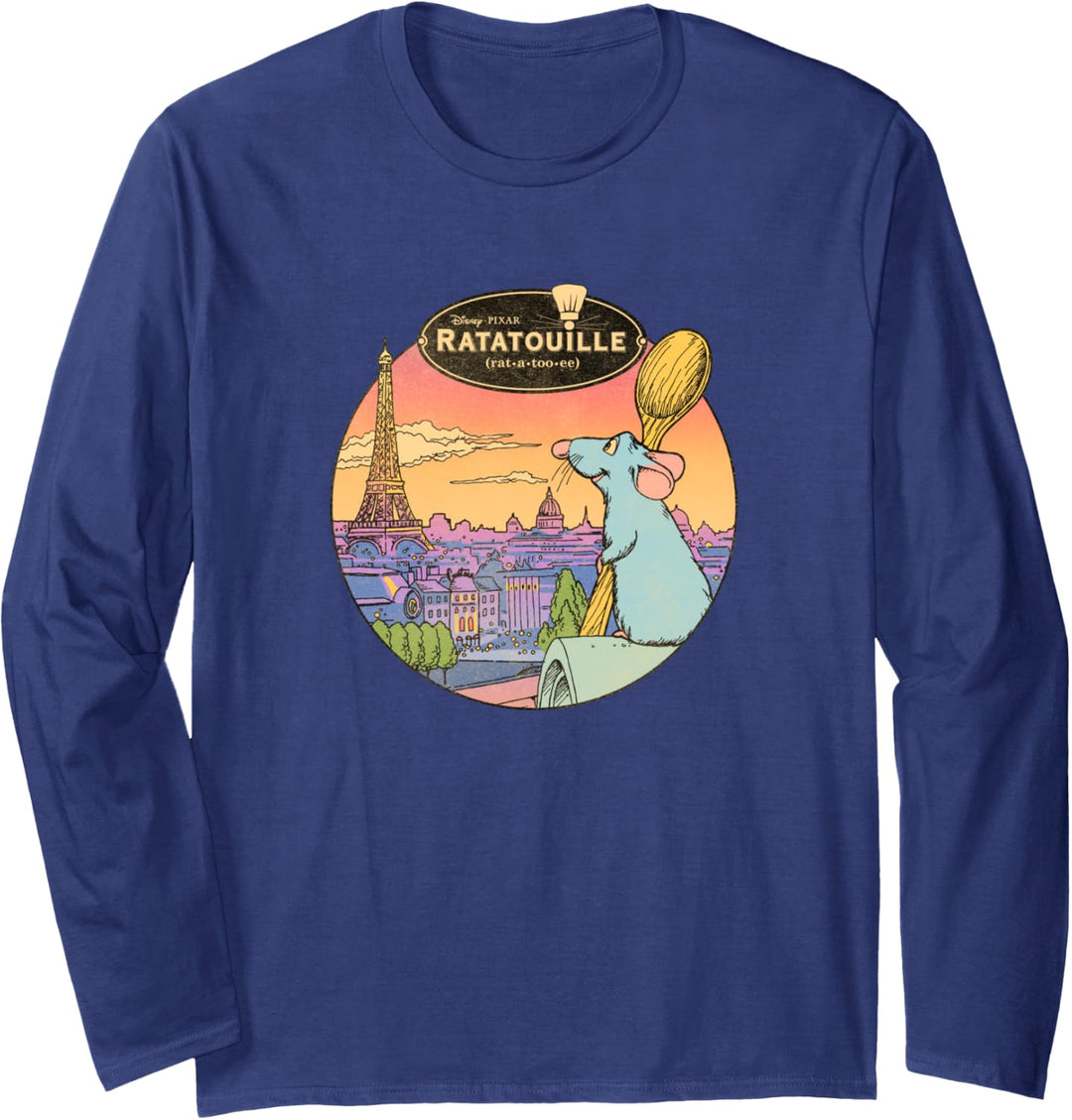 Disney Pixar Ratatouille Over Look Paris Langarmshirt