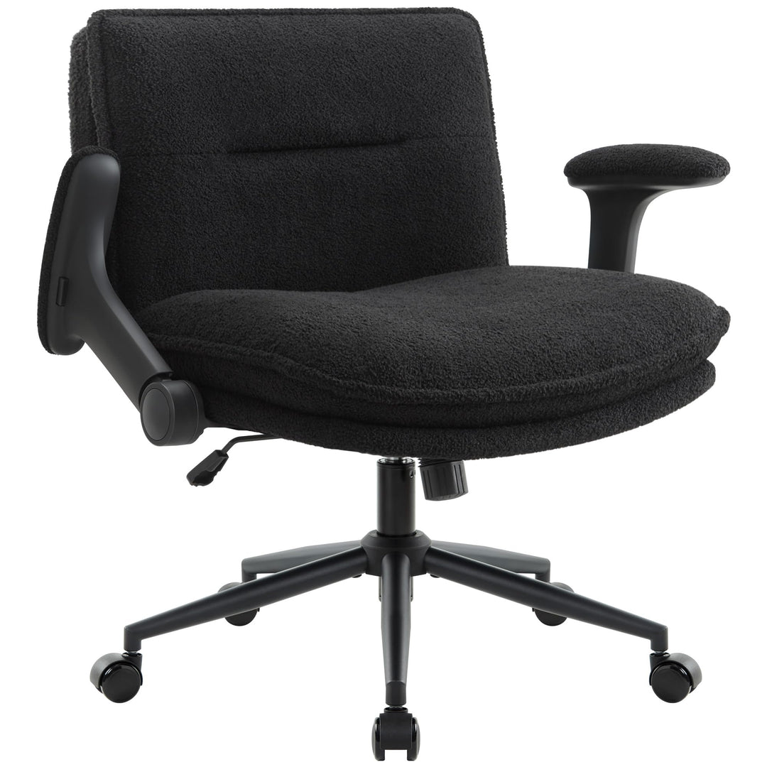 IWMH Schreibtischstuhl Schneidersitz, Bürostuhl mit Armlehne & Rollen Verstellbaren, Ergonomisch Bre
