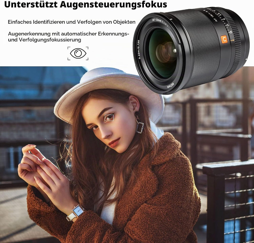 VILTROX 13mm f/1.4 F1.4 E Mount Objektiv, Ultraweitwinkel APS-C AF Prime Objektiv für Sony E-Mount s