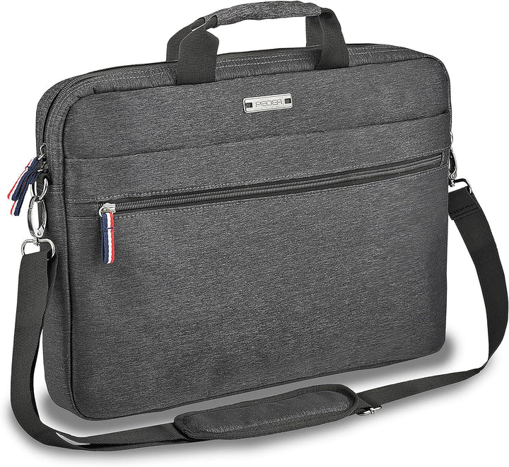 PEDEA Laptoptasche URBAN-HIP Notebook Umhängetasche mit Tablet Fach, grau 17,3 Zoll, 17,3 Zoll