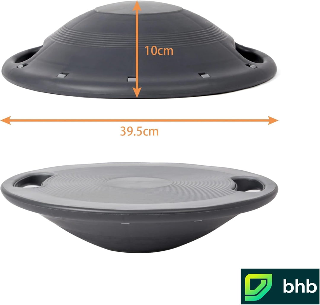 Bhb Balance Board mit Griffen, Grau, Ø 39,5 cm, bis 200 kg, rutschfest – Wackelbrett für Core Traini
