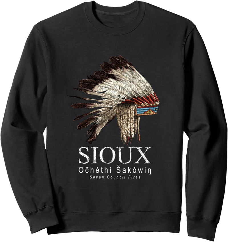 Sioux-Lakota, Dakota-Kriegshaube-Indianer-Indianer Sweatshirt