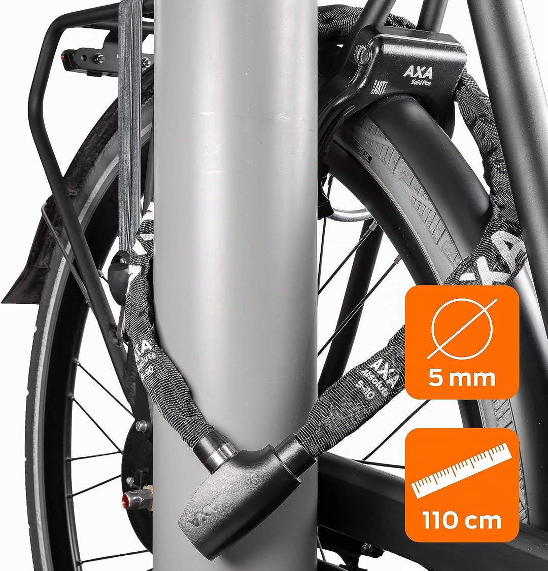 AXA Absolute 5-110 Kettenschloss – Länge 110 cm – Sicherheitsstufe 7 – Stahlglieder 5 mm – Hohe Sich