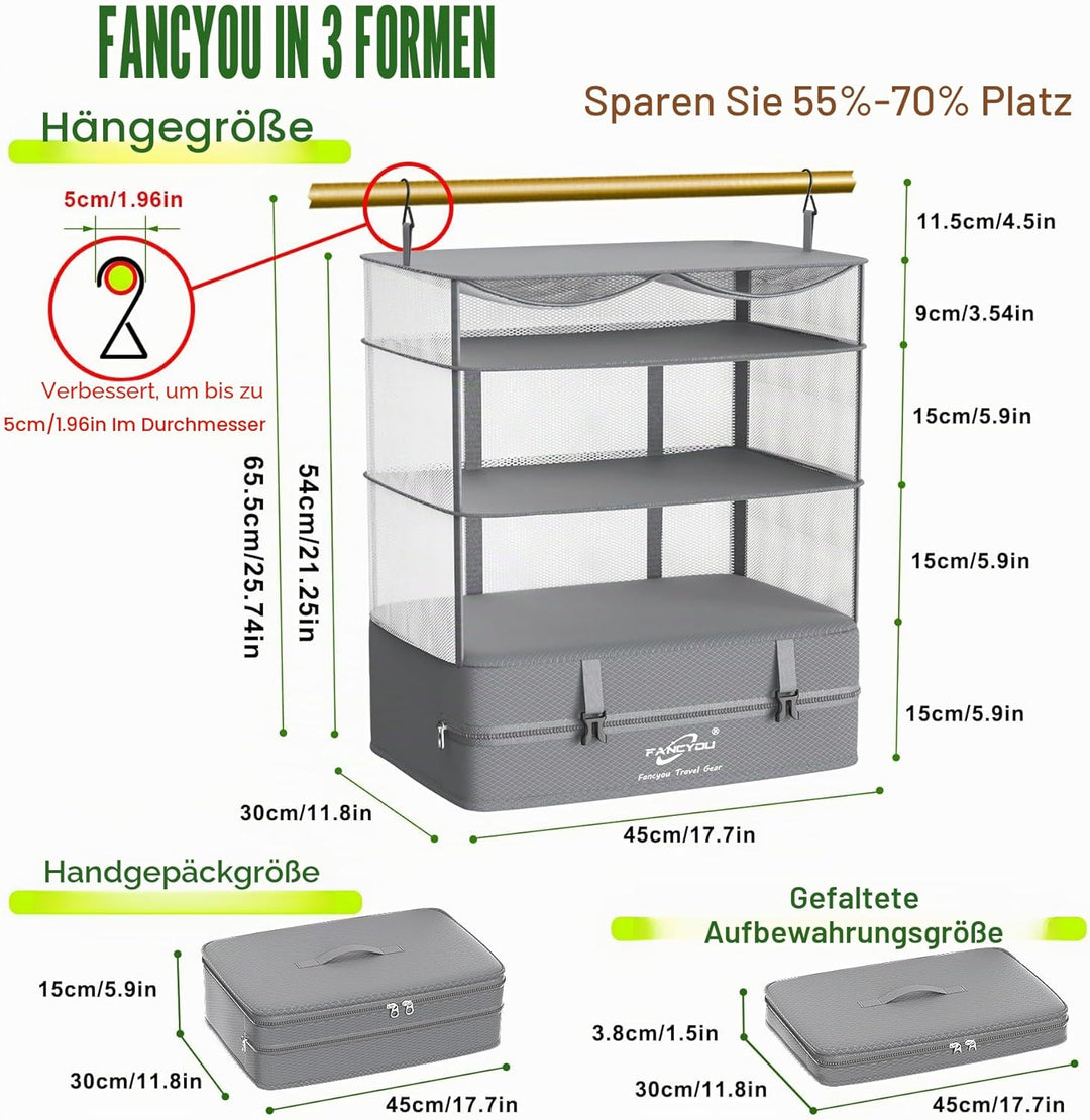 Koffer Organizer Hängende Verpackung Würfel Tragbare Schrank Regale Kompressive Reisegepäck Essentia