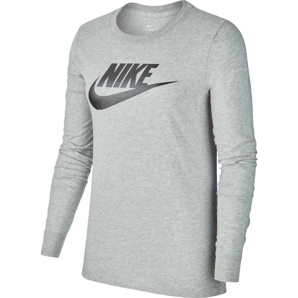 Nike Damen Sportswear Shirt (1er Pack) XS Dk Grey Heather - Black, XS Dk Grey Heather - Black