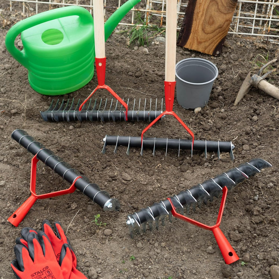 KADAX Rasenlüfter, manueller Vertikutierer für Garten, Rasen, Moos, Gartenzubehör aus Metall, Schnei