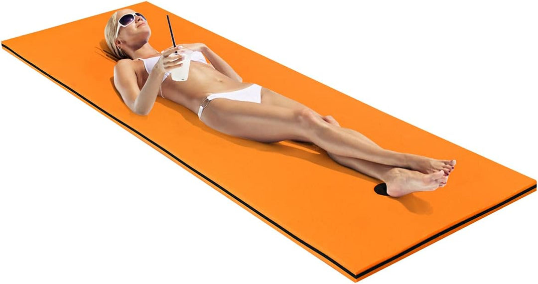COSTWAY Schwimmmatte 355 x 183 cm, Schwimmende Wassermatte bis 400 kg belastbar, Schwimmmatte aus re