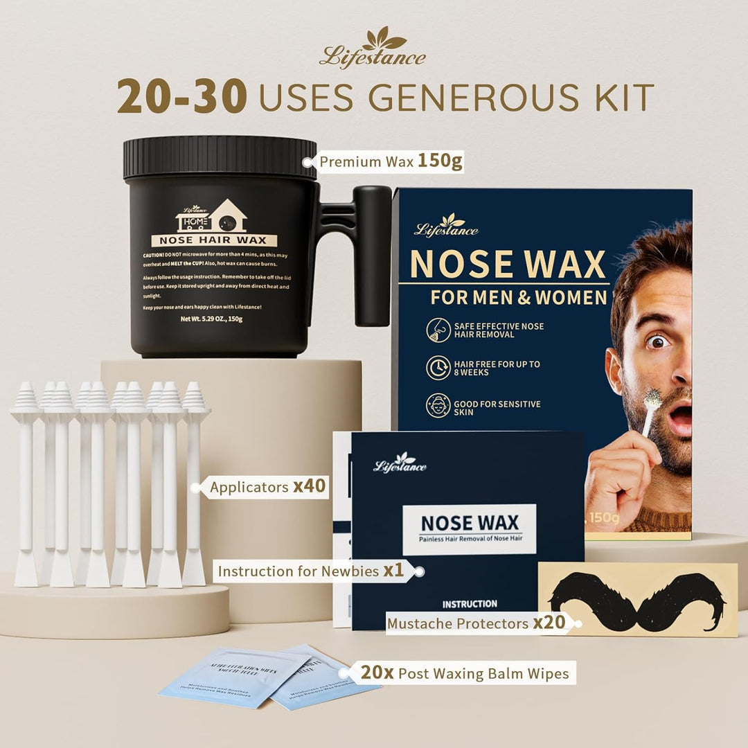 Lifestance Nasenwachs-Set für Männer | 150g Wachs | Nasenhaarwachs-Set mit grosser Kapazität und 40