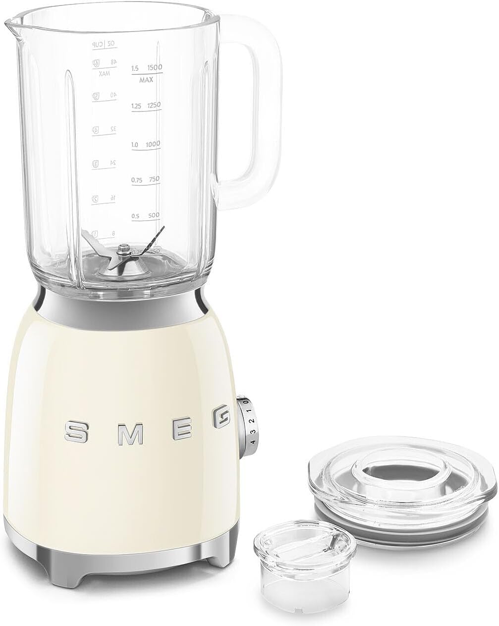SMEG, BLF03CREU, 1,5 l Standmixer, 4 -Geschwindigkeitsstufen, 4 Automikprogramme, Abnehmbare Doppelk
