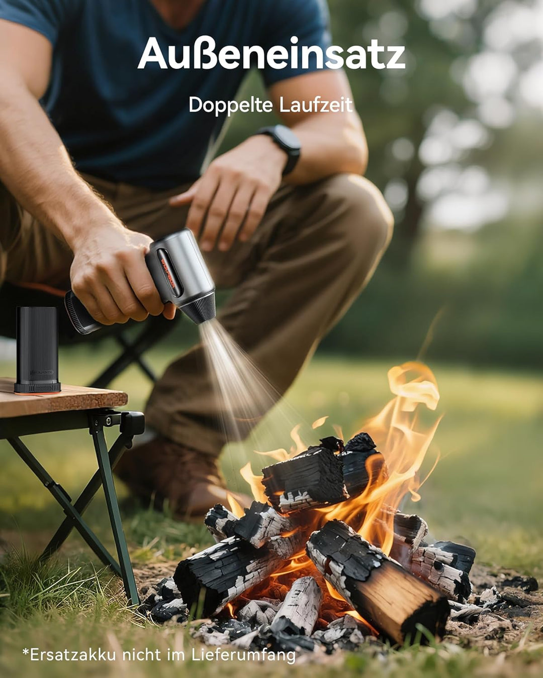 WOLFBOX MF200 Elektrisches Staubgebläse mit Abnehmbarem Akku, 87.5 m/s Air Duster Kabellos, 3-Stufen