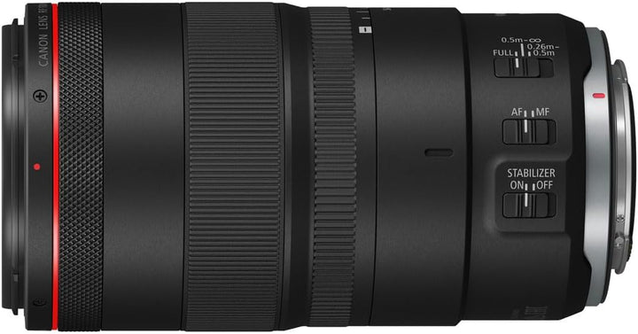 Canon Objektiv RF 100mm F2.8 L Macro is USM Makroobjektiv für EOS R5 / R6 (1,4 x Vergrösserung, 5 St