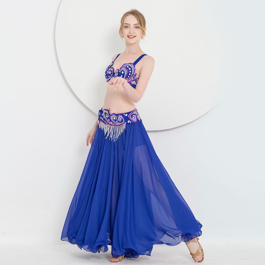 ROYAL SMEELA Perlen Fransen Bauchtanz Bekleidung sexy Bühne bauchtänzer kostüm Frauen Bauchtanz Kost