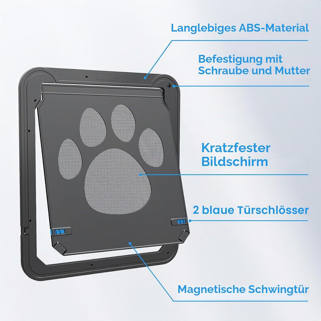 Enjoying Haustier Fliegengitter Tür Hundeklappe für Hunde Katzen Fliegengitter Tür mit Verriegelungs