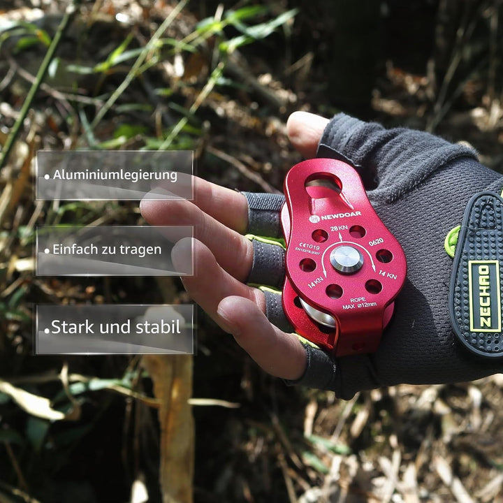 NewDoar CE-Zertifizierter 28KN Mikro Seilrolle Umlenkrolle für Seile mit max. Durchmesser bis 12 mm