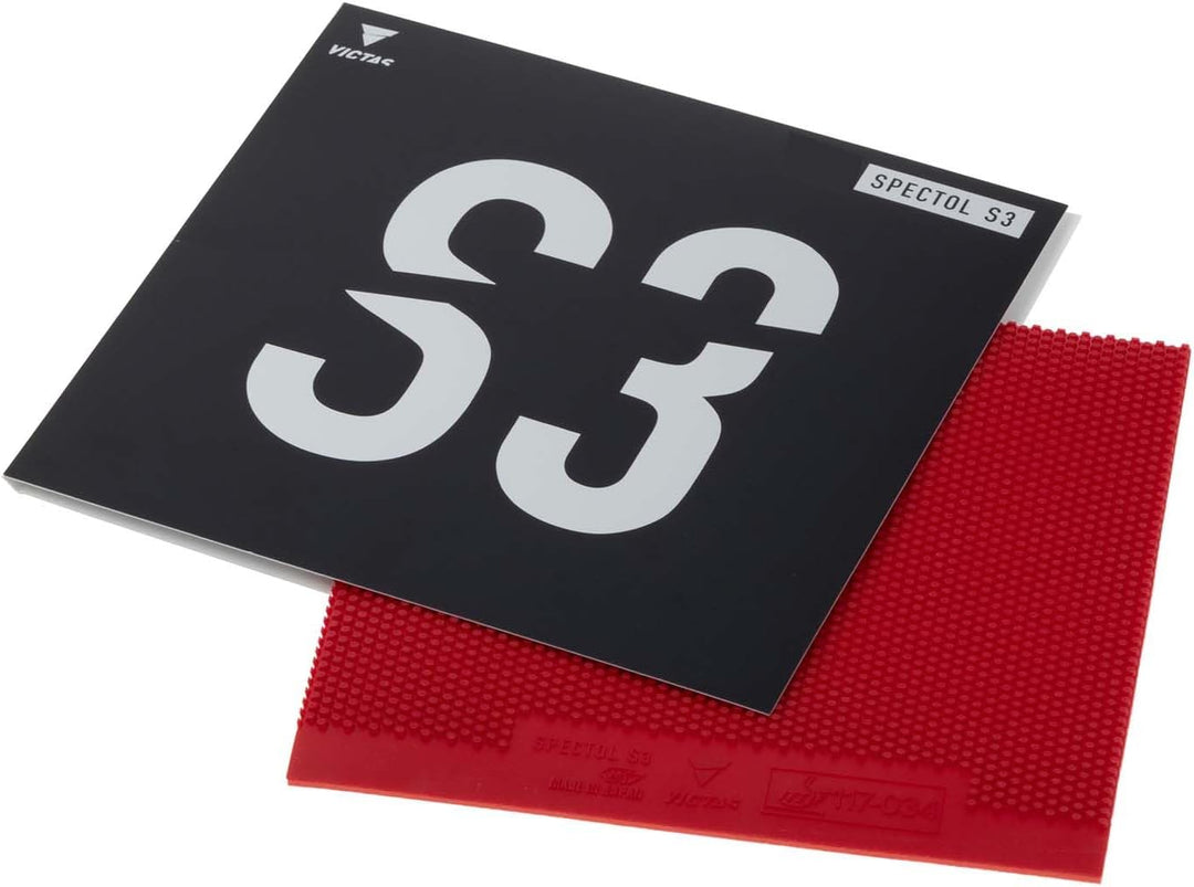 VICTAS 210030 Tischtennis Rubber Spectrum S3 SPECTOL Speed Tension Table Soft, Rot/Schwarz 2,0 mm ro