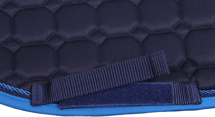QHP Schabracke Florence extravagante Quadratsteppung 2 Zierkordeln (Warmlbut VS, Navy) Warmlbut VS N