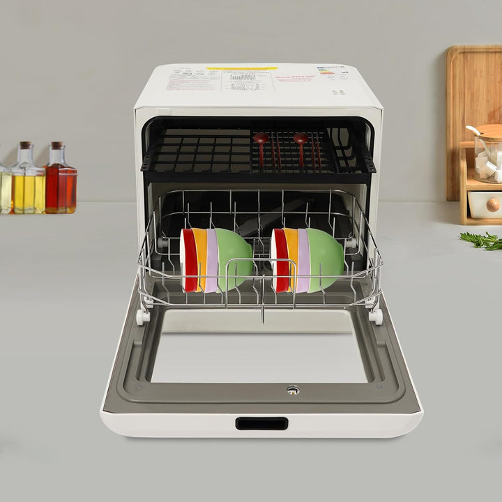 Mini GeschirrspüLer Tisch-GeschirrspüLer 2 Ebenen 6-8 Geschirr, 800W Led Touch, Uv Obst Reinigung Ec