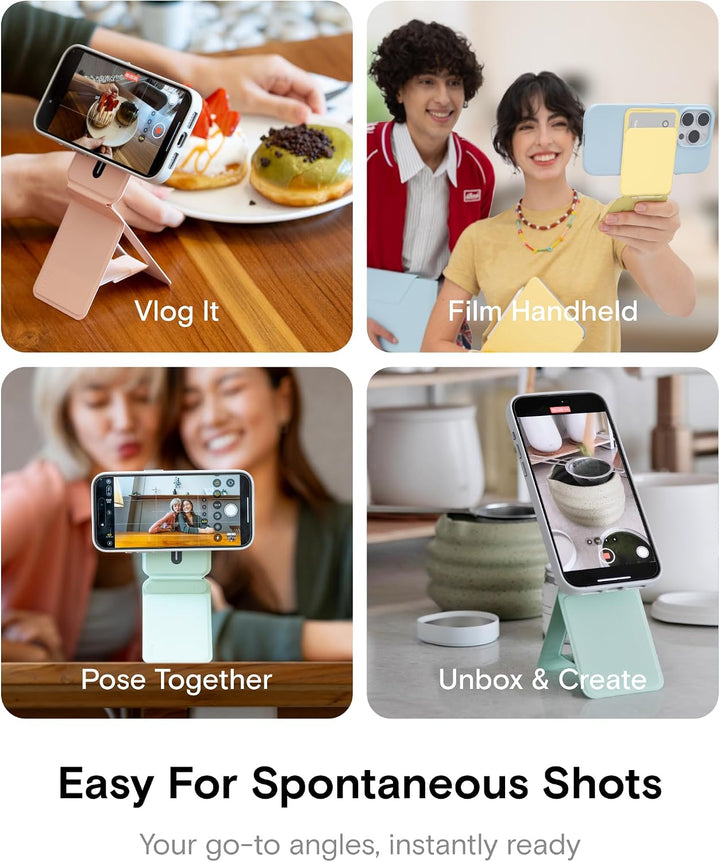 MOFT Handy Stativ für Smartphone, [Ultra Dünn & Tragbar] Faltebar MOVAS Veganes Leder Stativ für Mag