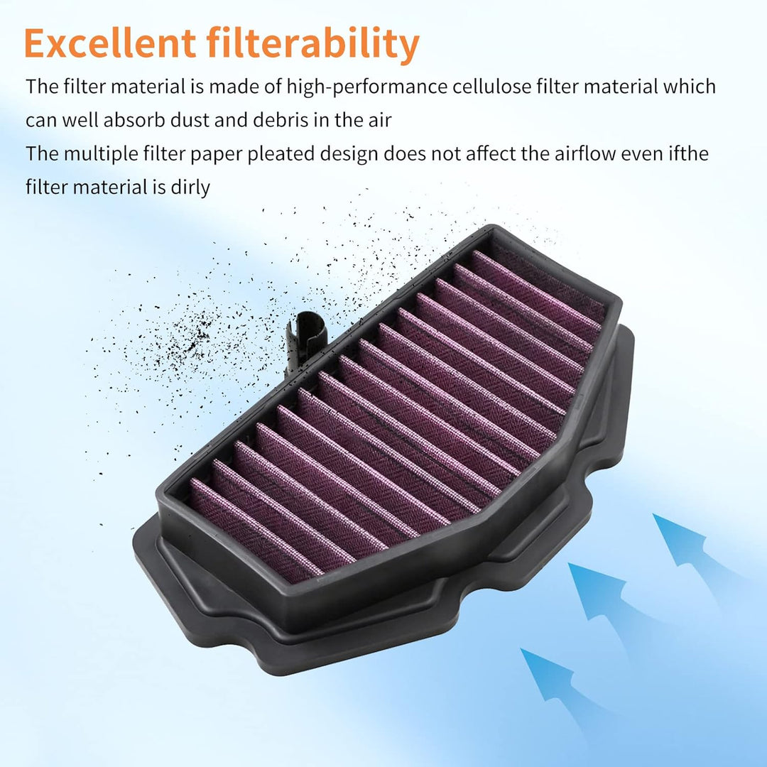 AHL Luftfilter für Kawasaki VERSYS 650 ABS 2015-2019/Kawasaki EX650 Ninja 650 2017-2020/Kawasaki EX6