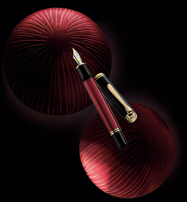 Pelikan FWI Füllhalter Souverän 800 Schwarz-Rot, Feder B, in Faltschachtel, 816533 Füllhalter-Breit,