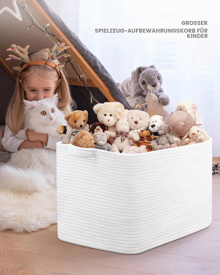 JOJOSEE Faltbarer Wäschekorb, Korb Aufbewahrung, 63L Grosse Aufbewahrungskorb, Laundry Baskets aus B