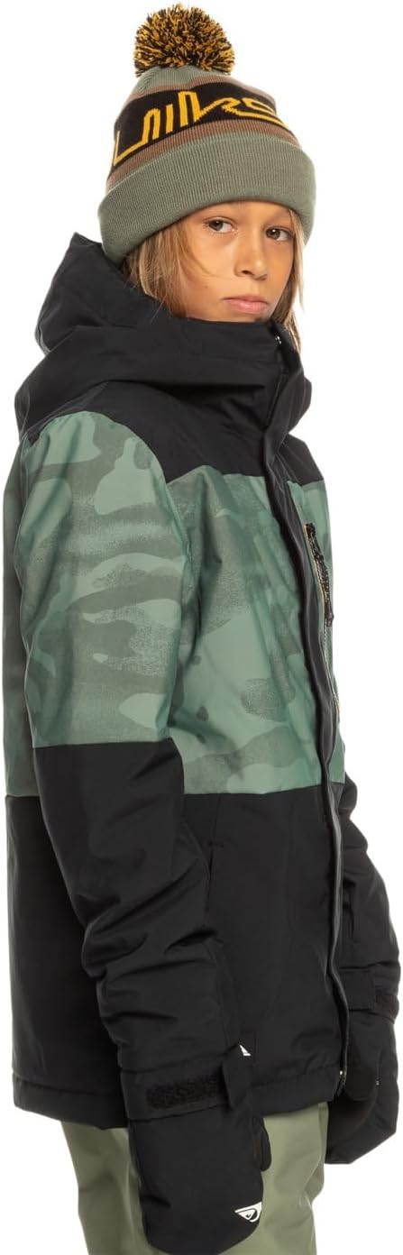 Quiksilver Jungen Mission Printed Block Youth Jk Shell-Jacke (1er Pack) 8 Jahre Grün, 8 Jahre Gr&#xF