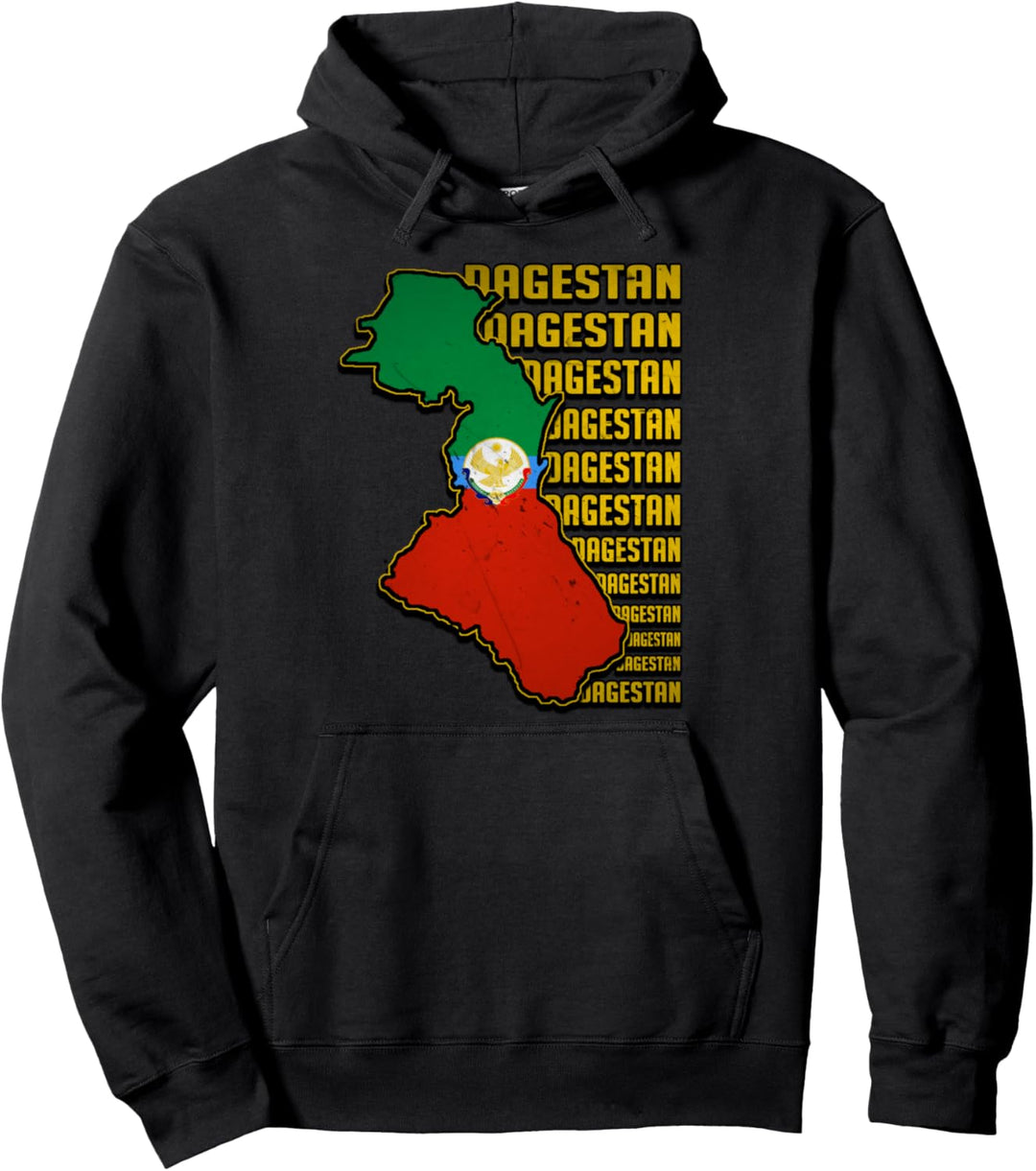 Dagestan Map, Cool Dagestan Flag Design, Dagestan Pullover Hoodie