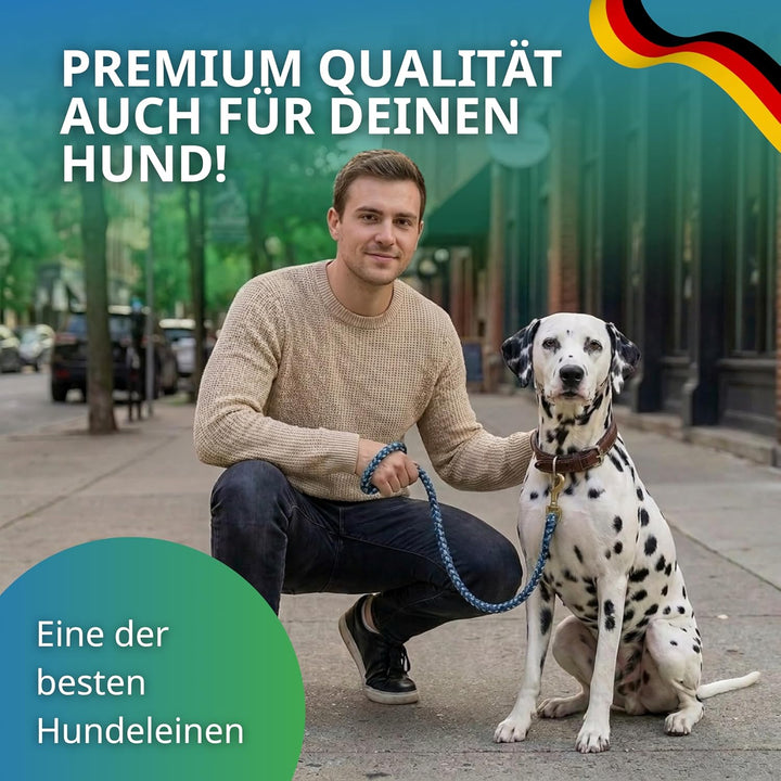 Geflochtene Hundeleine für mittelgrosse und grosse Hunde bis 60 kg | Kurze Führleine | 1,20 m lang |