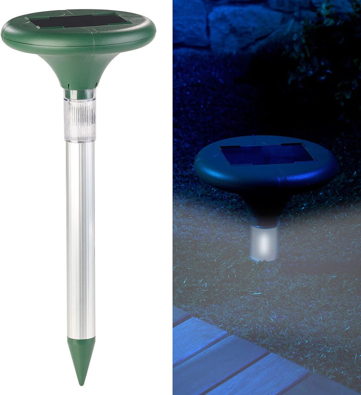 Royal Gardineer Maulwurfstop: 3er-Set 2in1-Solar-Maulwurffrei und Wegeleuchte mit Akku, 400 Hz, IP44