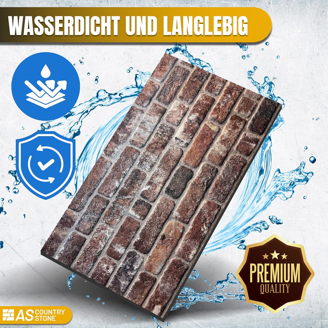 AS Country Stone® Wandverkleidung Steinoptik | 100x50x2 cm | 3D Effekt Wandpaneele Steinoptik für Kü