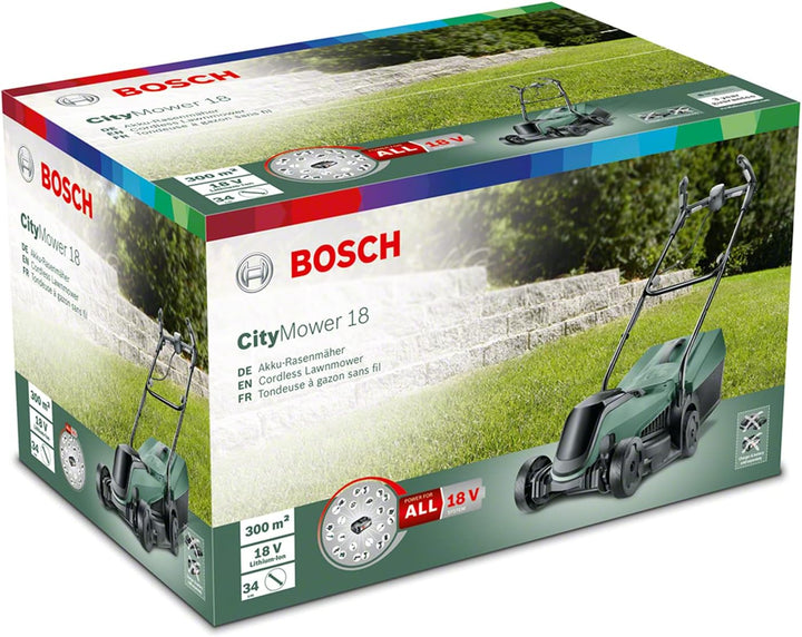 Bosch Home and Garden Bosch Akku-Rasenmäher CityMower 18 (18 Volt, ohne Akku, Schnittbreite 34 cm, R