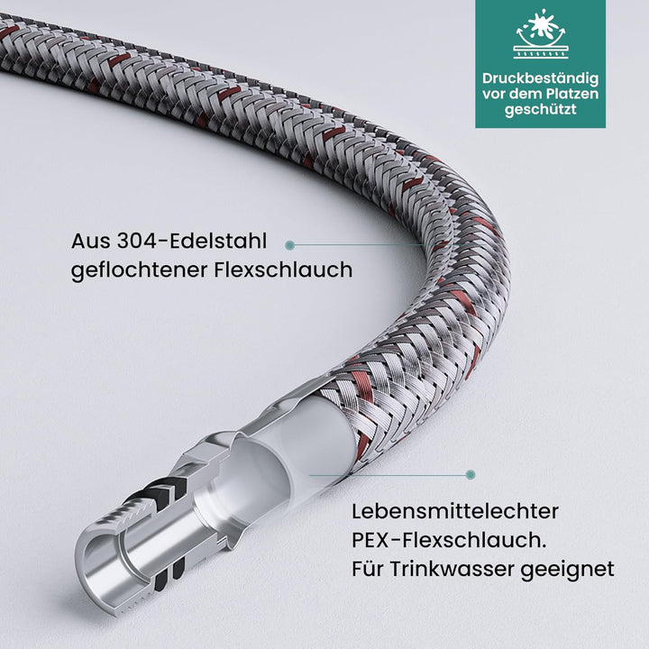 Mai &amp; Mai Küchenarmatur Spültischarmatur aus Edelstahl, Küchenwasserhahn mit Einhebelmischer und mag