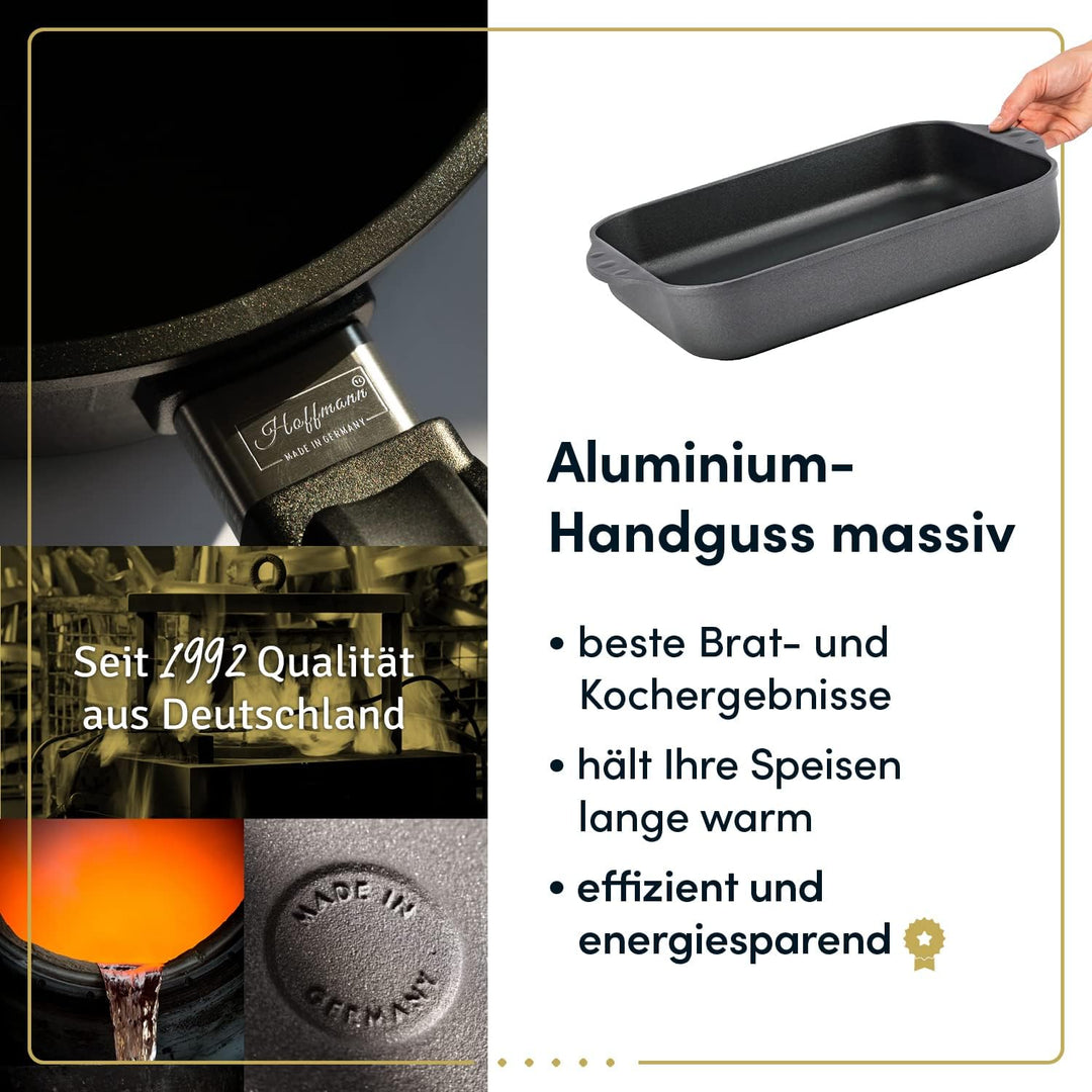 Hoffmann Hoffmann Aluguss Bratreine Auflaufform Induktion I Bräter Rechteckig 32x 24,5 x 6 cm Innenm