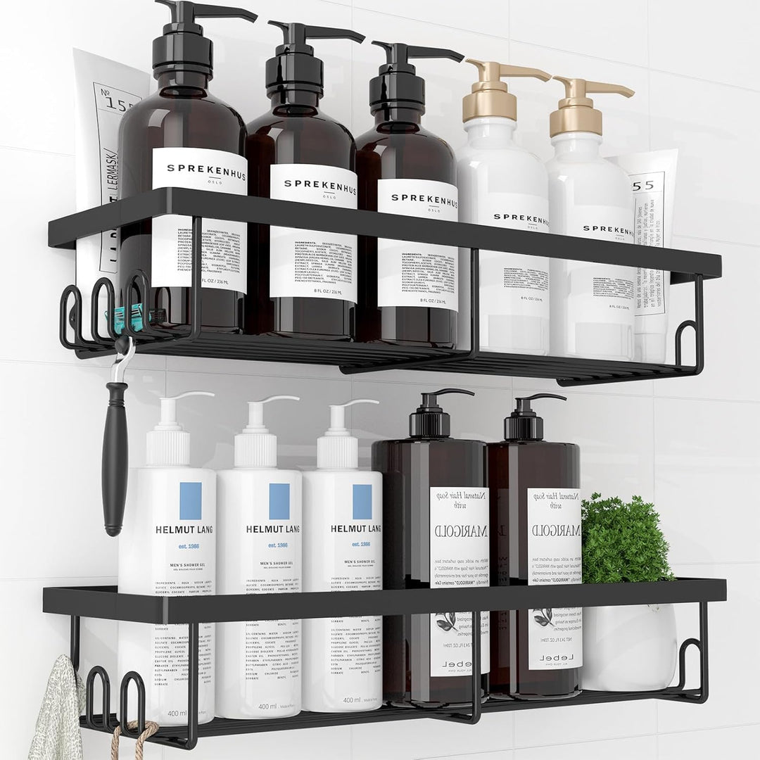 Kitsure Duschablage ohne Bohren - 2 Stück rostfreie Badezimmer Organizer, schnell trocknende Badrega