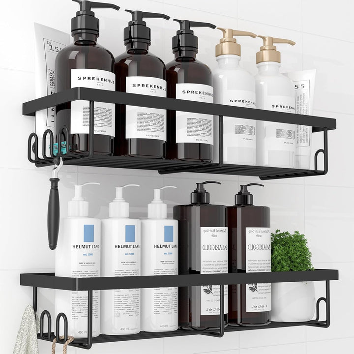 Kitsure Duschablage ohne Bohren - 2 Stück rostfreie Badezimmer Organizer, schnell trocknende Badrega