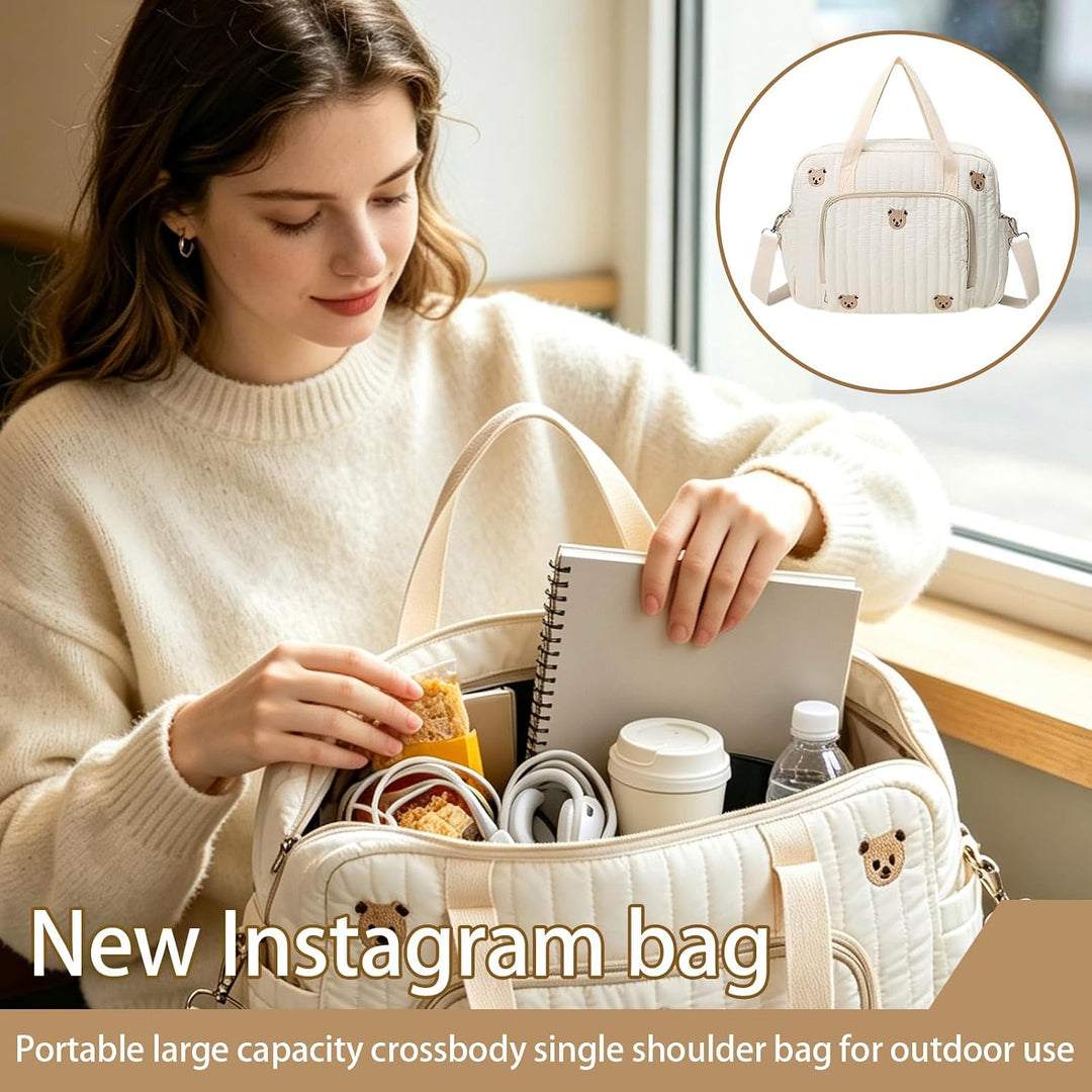 Gross Wickeltasche Für Baby 35×29×10cm, Diaper Bag, Vielseitige Tragetasche | Kliniktasche Geburt mi