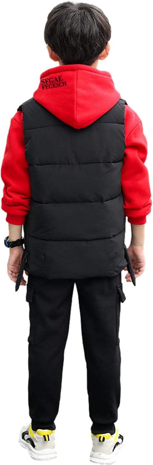 amropi Jungen Hoodie Trainingsanzug Kapuzenpullover Sweatshirt Weste Jogging Hose 3 Stück Kleidungss