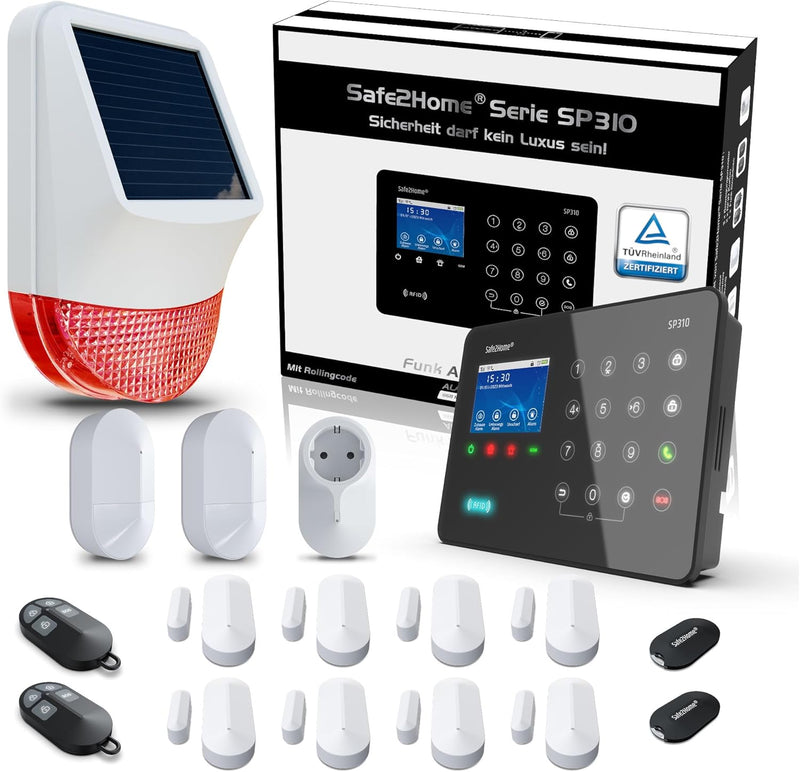 Safe2Home® Funk Alarmanlagen Set SP310 Profi - Sabotageschutz Rolling Code - wechselnde Frequenz – T