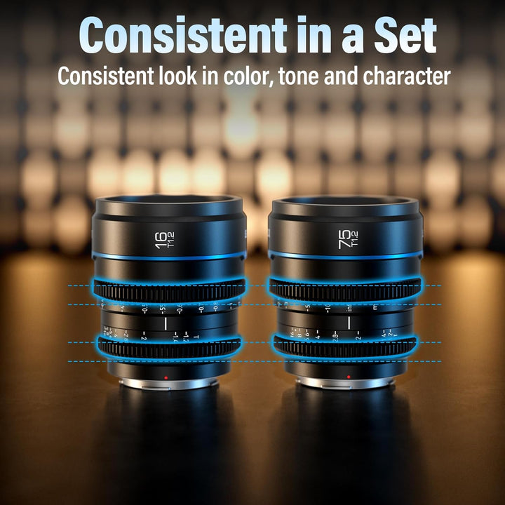 SIRUI Night Walker 75 mm T1.2 S35 Teleobjektiv Cine Objektiv, grosse Blende, manueller Fokus, MS75L-