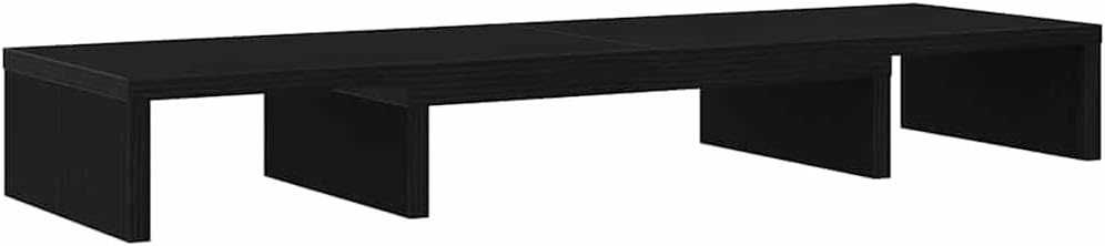 vidaXL Monitorständer Verstellbar Schwarz Eichen-Optik 80x24x10,5 cm, Erhöhung Monitor, Ständer für