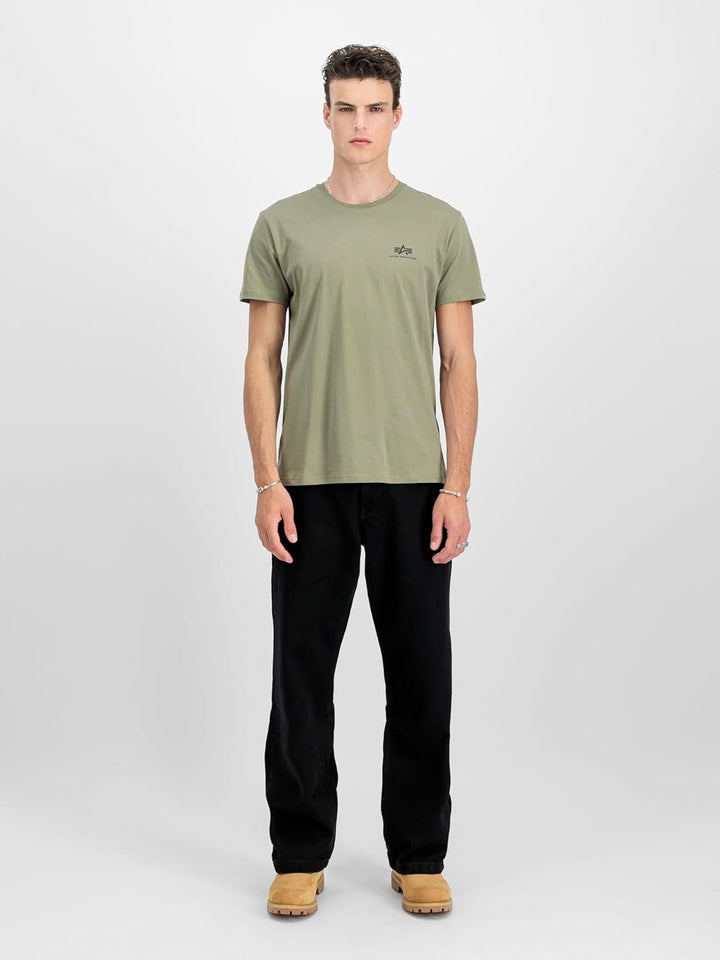 ALPHA INDUSTRIES Herren Basic T Small Logo T-Shirt für Herren T-Shirt (1er Pack) M Dark Olive, M Dar