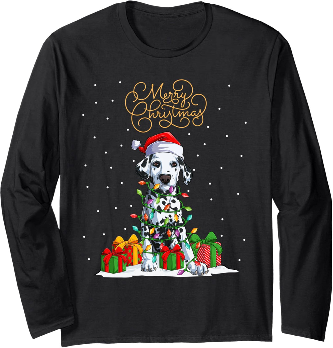 Dalmatiner Merry Christmas Xmas Lustig Weihnachts Dalmatiner Langarmshirt