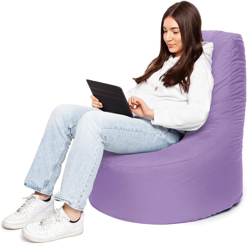 PATCH HOME Gamer Sessel Sitzsack inkl. Würfel Bean Bag Set Ø80cm, 30cm Sitzhöhe, 90cm Höhe + 35x35cm
