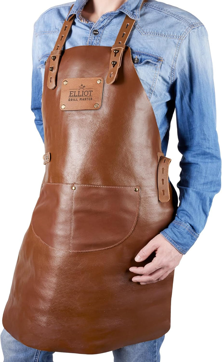 Personalisierbare Lederschürze zum Grillen - Für Männer und Frauen personalisierbar als Geschenk für