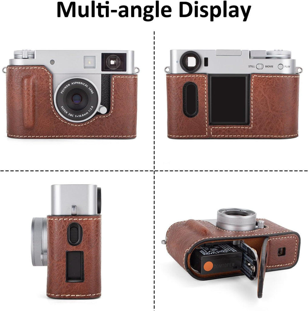 Rieibi x-half Case PU Leder Kameratasche für Fujifilm X Half Mirrorless Kamera Schutzhülle mit Verst