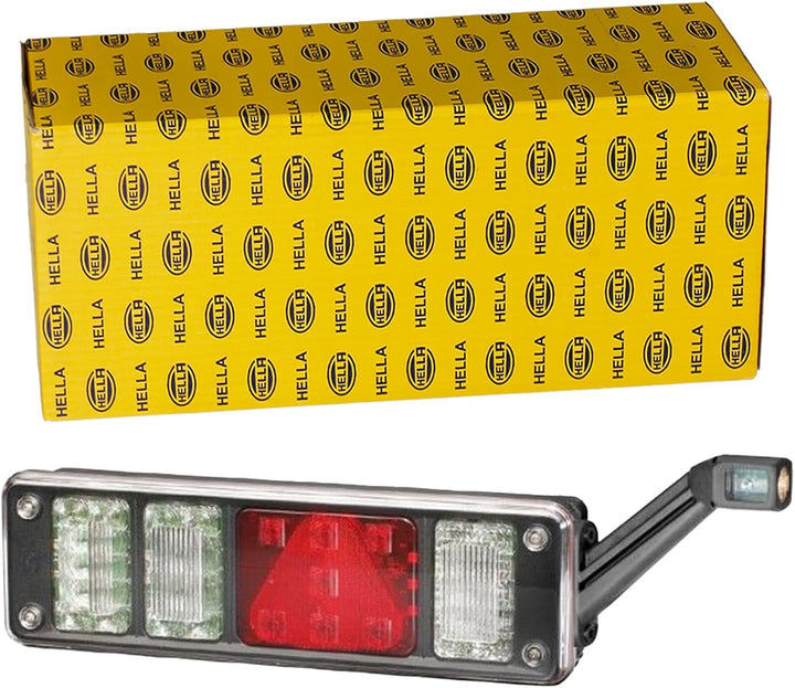 HELLA - Heckleuchte - Hybrid - 24V - Anbau/geschraubt - Lichtscheibenfarbe: glasklar - Stecker: Easy