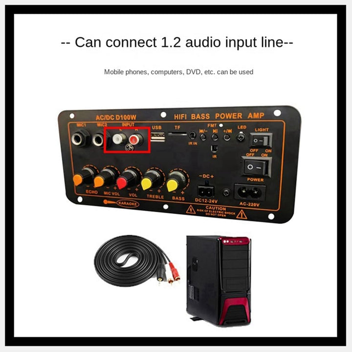 Max 300 W Bluetooth-Verstärker 12 V 24 V 220 V Karte Verstärker Subwoofer Halterung Mikrofon für Aut