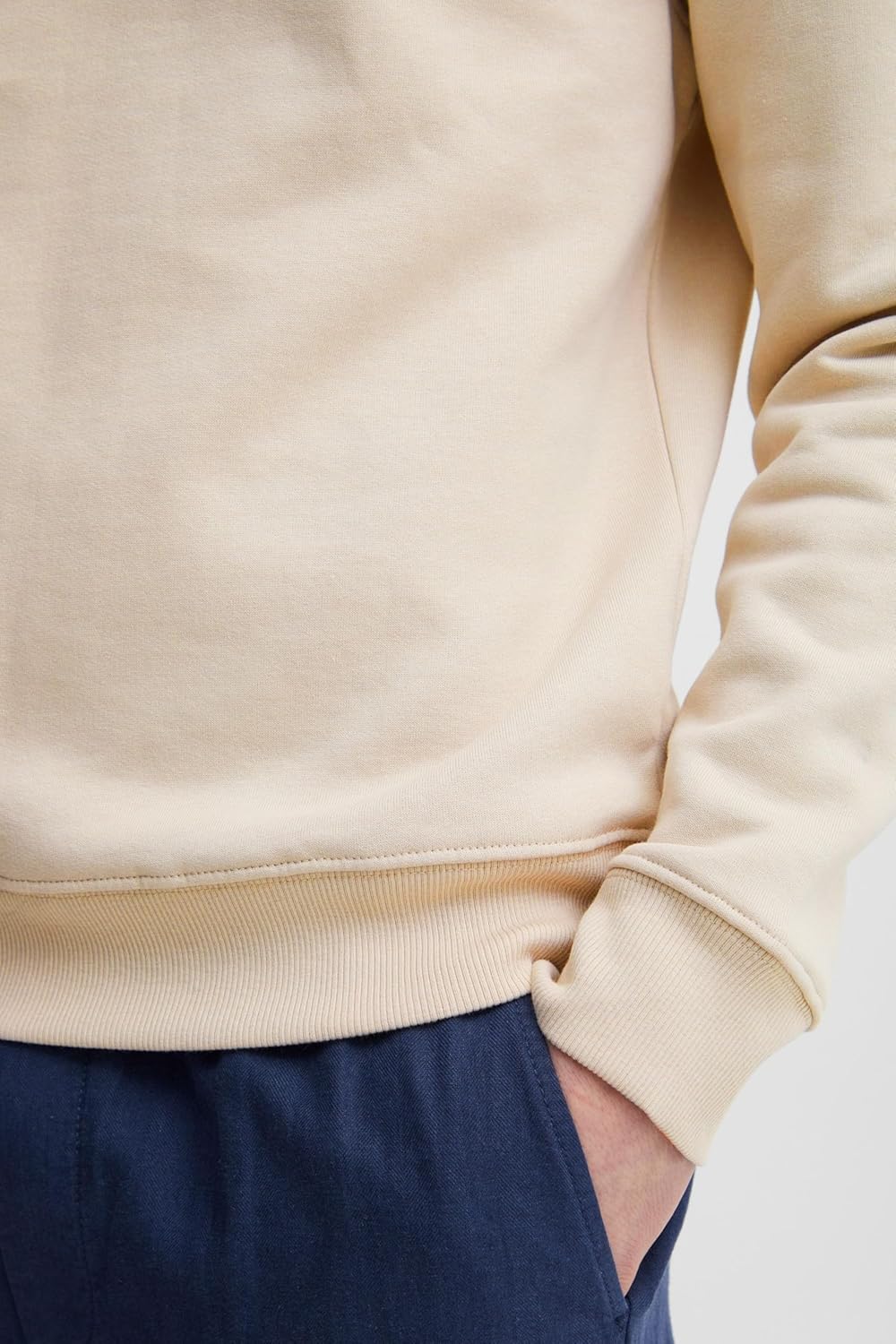 CASUAL FRIDAY CFSage Herren Sweatshirt Pullover Pulli mit Rundhalsausschnitt O-Neck Stickerei XL Cha